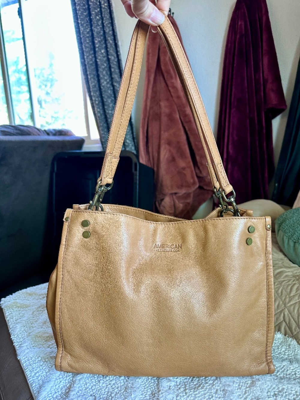 American Leather Co. Lennox Triple Entry Satchel.